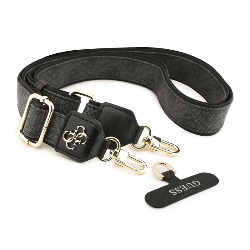 Bal-z Guess Orjinal Lisanslı 4G Desen ve Metal Logolu Çapraz Vücut Telefon Askı Kayışı 150cm