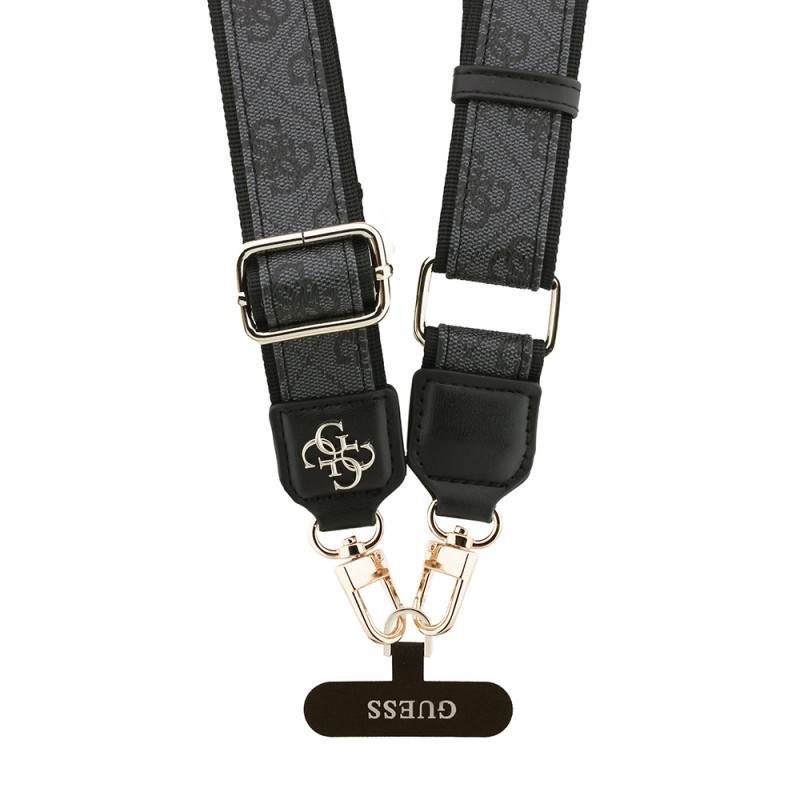 Bal-z Guess Orjinal Lisanslı 4G Desen ve Metal Logolu Çapraz Vücut Telefon Askı Kayışı 150cm