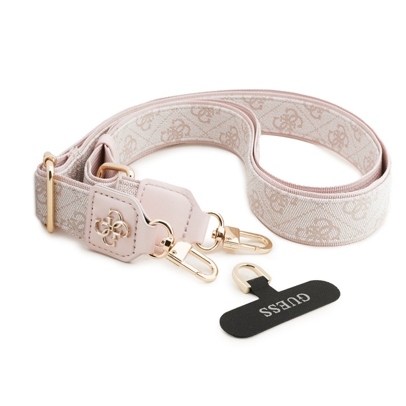 Bal-z Guess Orjinal Lisanslı 4G Desen ve Metal Logolu Çapraz Vücut Telefon Askı Kayışı 150cm