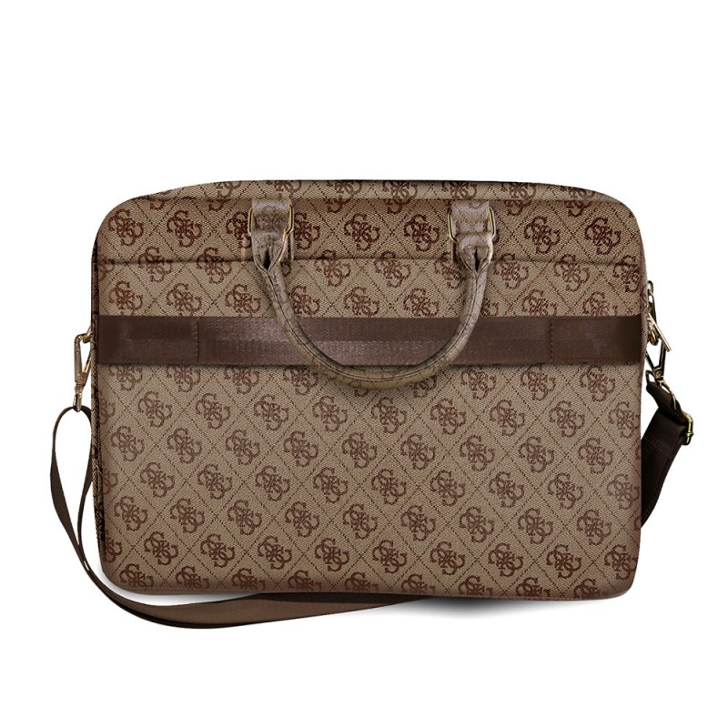 Bal-z Guess Orjinal Lisanslı 4G Desenli Büyük 4G Logolu Omuz Askılı 15 inç Laptop Çantası