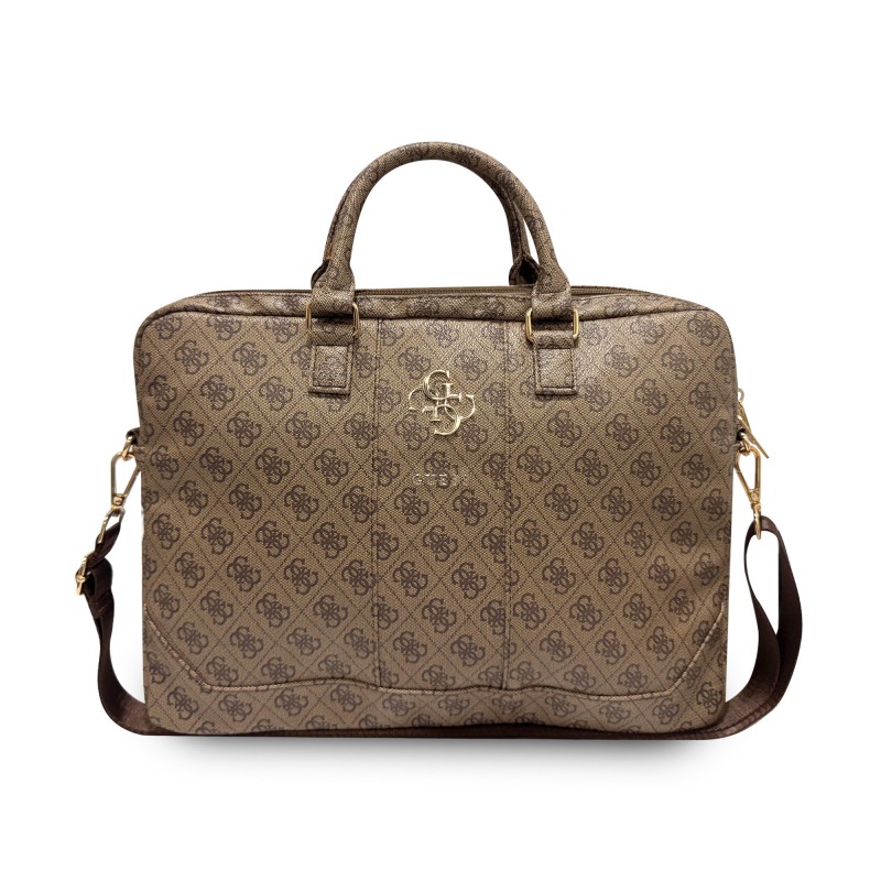 Bal-z Guess Orjinal Lisanslı 4G Desenli Büyük 4G Logolu Omuz Askılı 15 inç Laptop Çantası