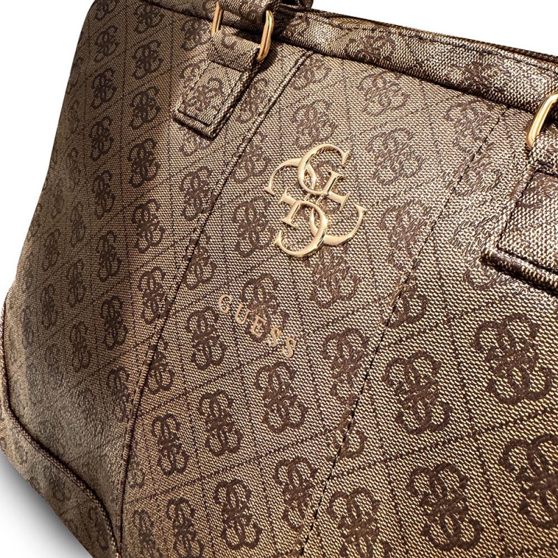 Bal-z Guess Orjinal Lisanslı 4G Desenli Büyük 4G Logolu Omuz Askılı 15 inç Laptop Çantası