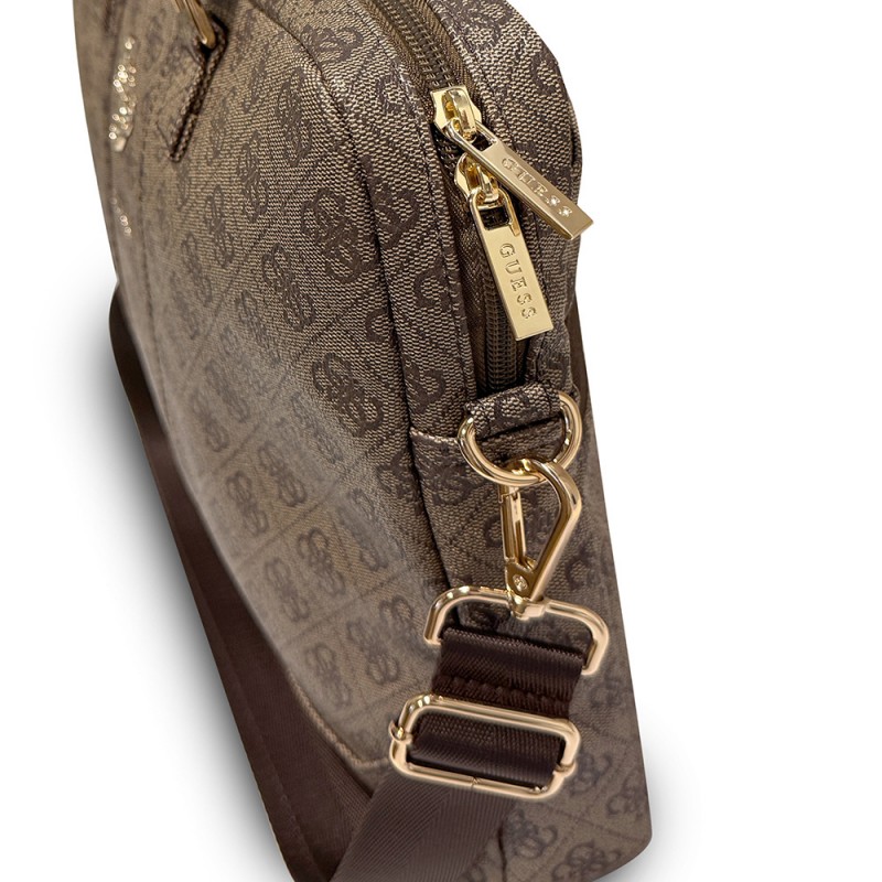 Bal-z Guess Orjinal Lisanslı 4G Desenli Büyük 4G Logolu Omuz Askılı 15 inç Laptop Çantası