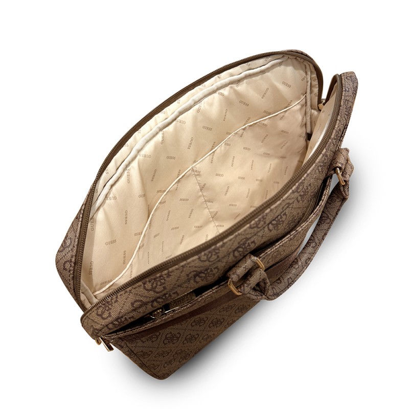 Bal-z Guess Orjinal Lisanslı 4G Desenli Büyük 4G Logolu Omuz Askılı 15 inç Laptop Çantası