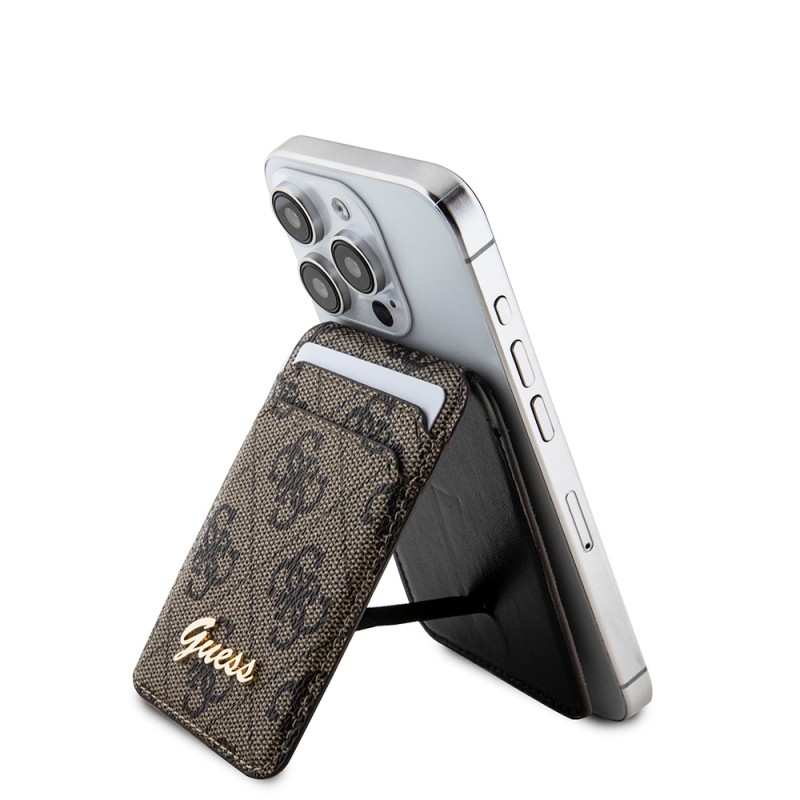 Bal-z Guess Orjinal Lisanslı 4G Desenli Metal Script Logolu Magnetik Kartlık