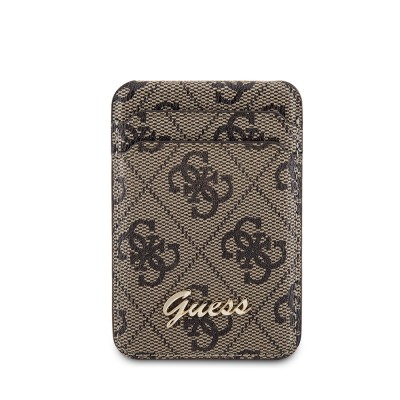 Bal-z Guess Orjinal Lisanslı 4G Desenli Metal Script Logolu Magnetik Kartlık