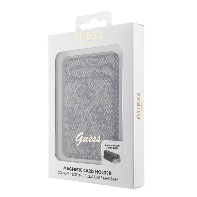 Bal-z Guess Orjinal Lisanslı 4G Desenli Metal Script Logolu Magnetik Kartlık
