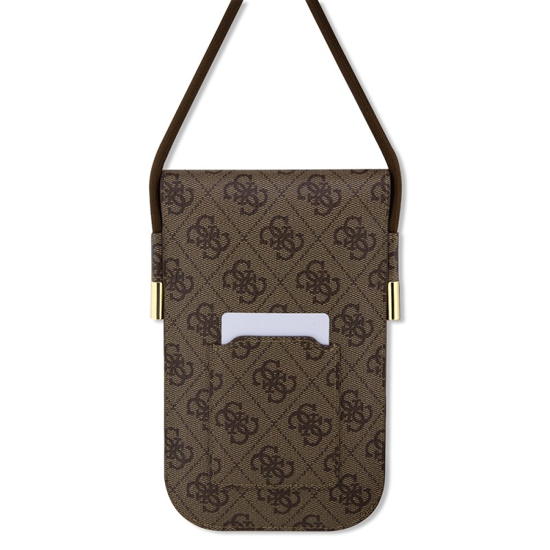 Bal-z Guess Orjinal Lisanslı 4G Desenli Metal Yazı Logolu Askılı Mıknatıs Kapaklı Çanta