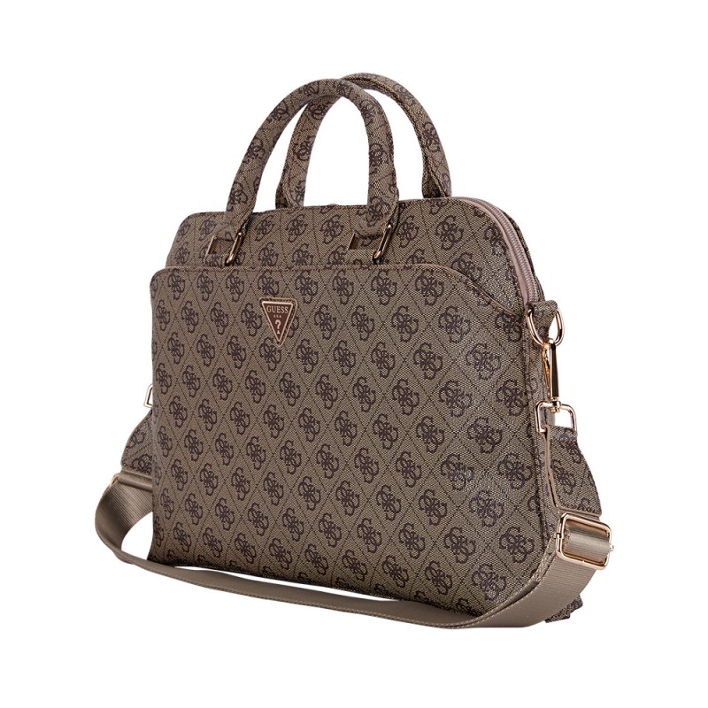 Bal-z Guess Orjinal Lisanslı 4G Desenli Üçgen Logolu Omuz Askılı 15 inç Laptop Çantası