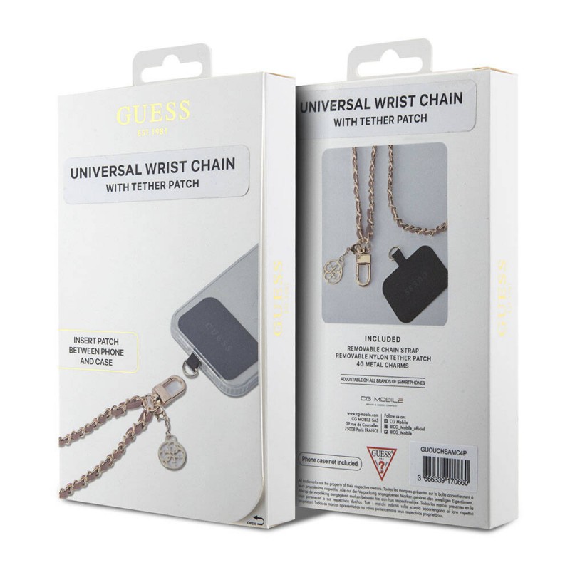 Bal-z Guess Orjinal Lisanslı 4G Logolu Bağlama İpli Saffiano Telefon Askı Zinciri