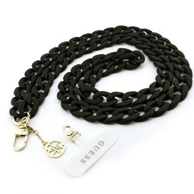 Bal-z Guess Orjinal Lisanslı 4G Metal Logolu Büyük Zincirli Çapraz Vücut Telefon Askı Kayışı 120cm