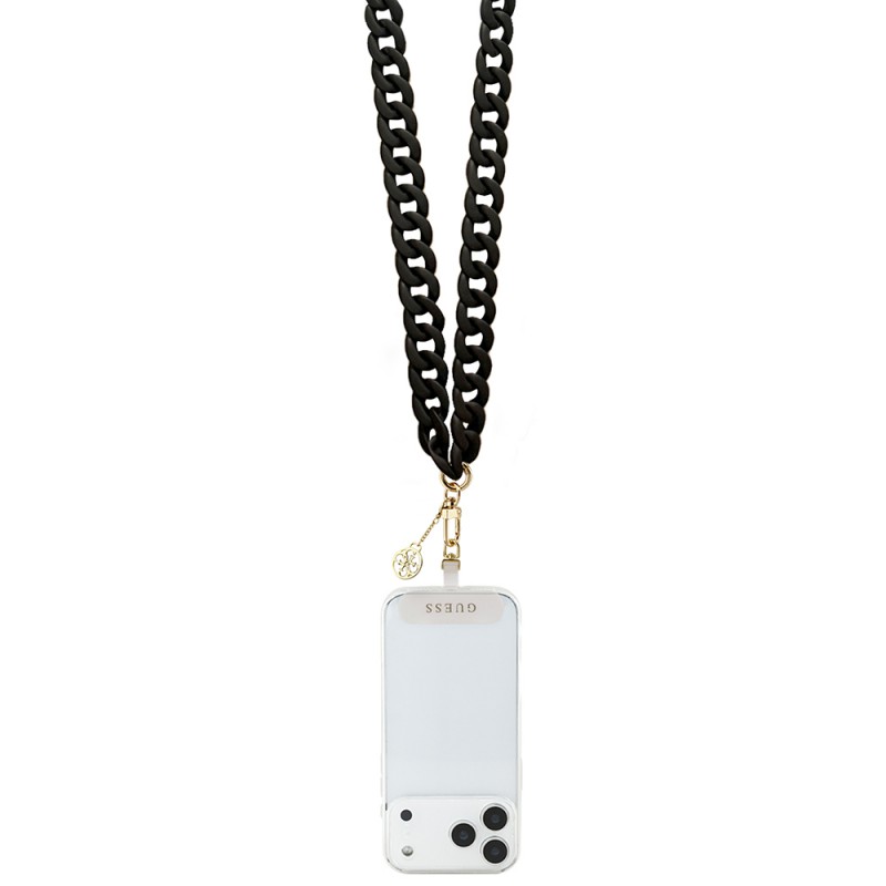 Bal-z Guess Orjinal Lisanslı 4G Metal Logolu Büyük Zincirli Çapraz Vücut Telefon Askı Kayışı 120cm