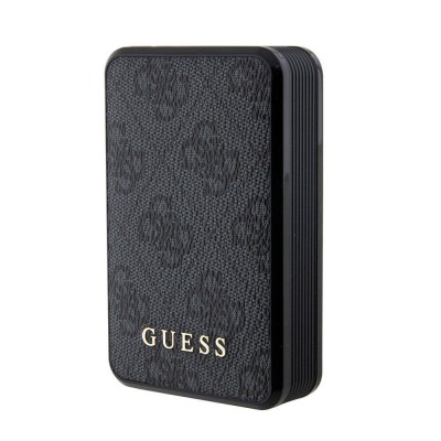 Bal-z Guess Orjinal Lisanslı Dijital Led Göstergeli PU Deri 4G Desenli Metal Yazı Logolu Powerbank 10000mAh 18W