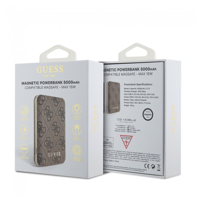 Guess Orjinal Lisanslı Dijital Led Göstergeli PU Deri 4G Desenli Metal Yazı Logolu Powerbank 5000mAh 15W Guess Orjinal Lisanslı Dijital Led Göstergeli PU Deri 4G Desenli Metal Yazı Logolu Powerbank 5000mAh 15W