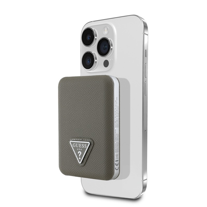 Bal-z Guess Orjinal Lisanslı Dijital Led Göstergeli PU Deri Yüzey Üçgen Logolu Powerbank 5000mAh 15W