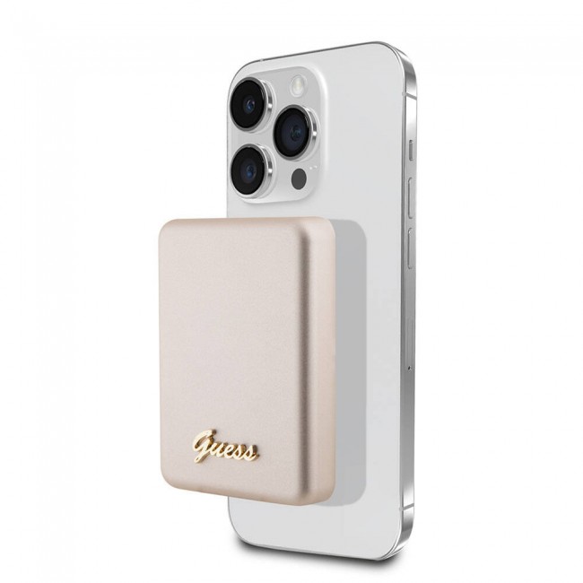 Guess Orjinal Lisanslı Magsafe Şarj Özellikli Metal Yazı Logolu Powerbank 3000mAh 5W Guess Orjinal Lisanslı Magsafe Şarj Özellikli Metal Yazı Logolu Powerbank 3000mAh 5W