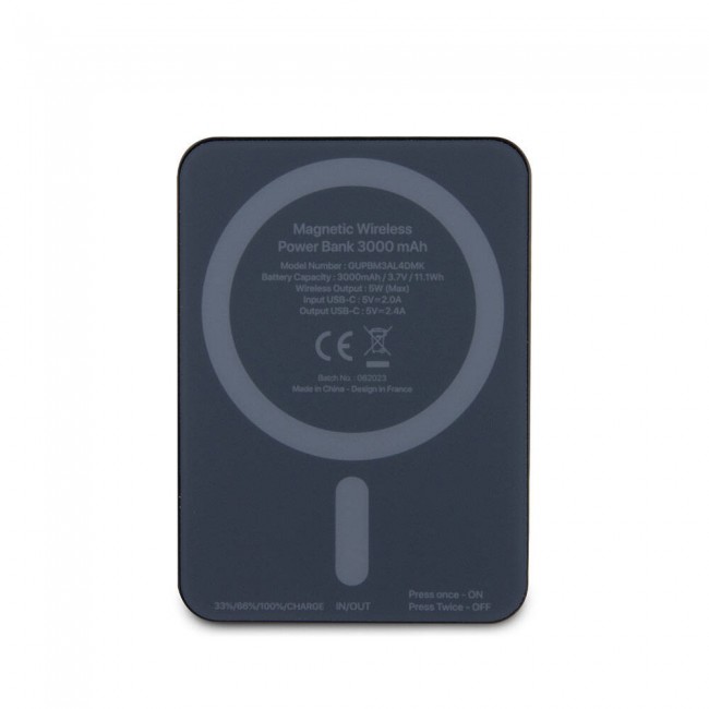 Guess Orjinal Lisanslı Magsafe Şarj Özellikli Metal Yazı Logolu Powerbank 3000mAh 5W Guess Orjinal Lisanslı Magsafe Şarj Özellikli Metal Yazı Logolu Powerbank 3000mAh 5W