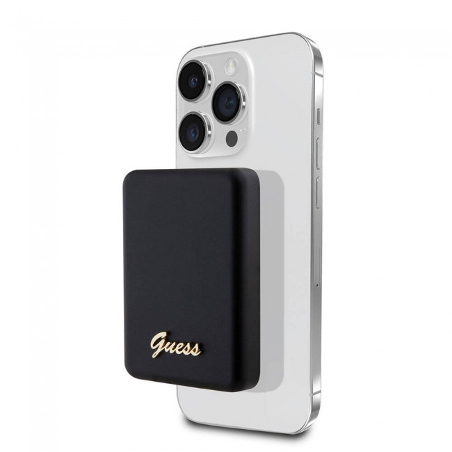 Guess Orjinal Lisanslı Magsafe Şarj Özellikli Metal Yazı Logolu Powerbank 5000mAh 15W Guess Orjinal Lisanslı Magsafe Şarj Özellikli Metal Yazı Logolu Powerbank 5000mAh 15W