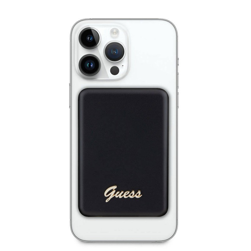 Bal-z Guess Orjinal Lisanslı M-safe Şarj Özellikli Metal Yazı Logolu Powerbank 5000mAh 15W