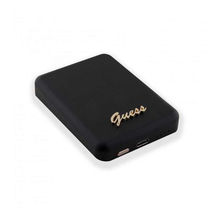 Guess Orjinal Lisanslı Magsafe Şarj Özellikli Metal Yazı Logolu Powerbank 5000mAh 15W