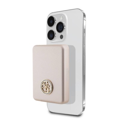 Bal-z Guess Orjinal Lisanslı M-safe Şarj Özellikli Taşlı 4G Logolu Powerbank 3000mAh 5W