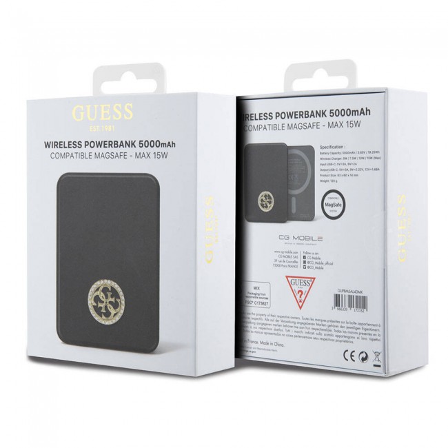 Guess Orjinal Lisanslı Magsafe Şarj Özellikli Taşlı 4G Logolu Powerbank 5000mAh 15W Guess Orjinal Lisanslı Magsafe Şarj Özellikli Taşlı 4G Logolu Powerbank 5000mAh 15W