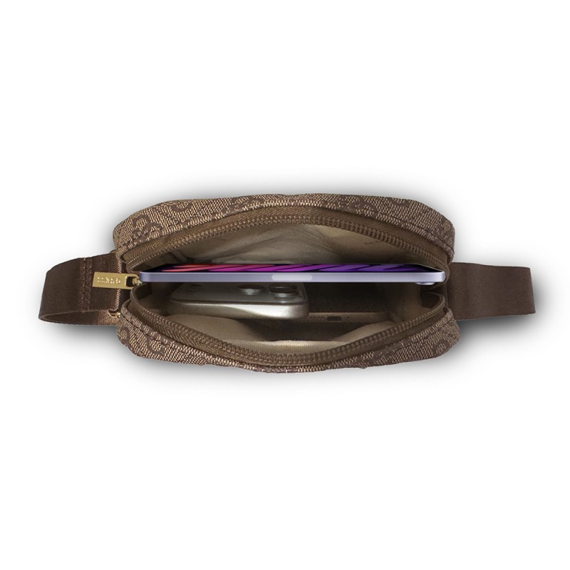 Bal-z Guess Orjinal Lisanslı Metal Logolu Fermuarlı 8 inç Çapraz Askılı Tablet Çantası