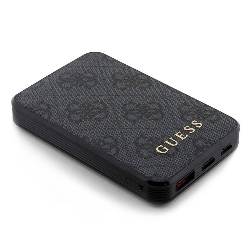 Bal-z Guess Orjinal Lisanslı PU Deri 4G Desenli Metal Yazı Logolu Powerbank 5000mAh