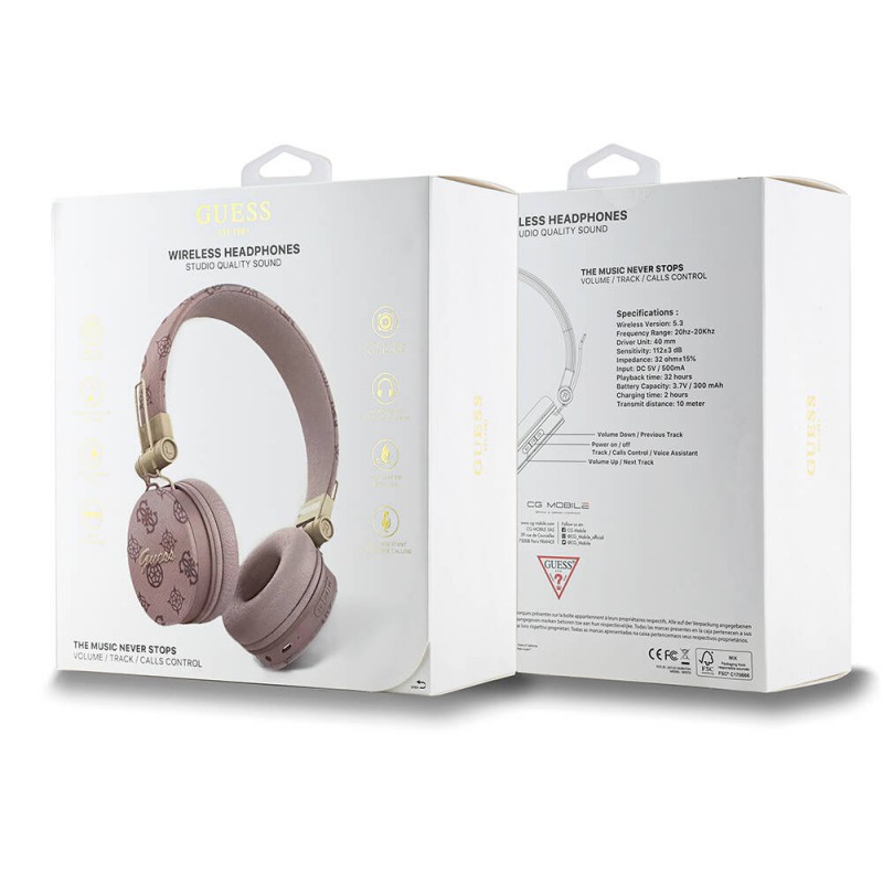 Bal-z Guess Orjinal Lisanslı PU Desenli Metal El Yazısı Logolu Kulak Üstü Bluetooth Kulaklık