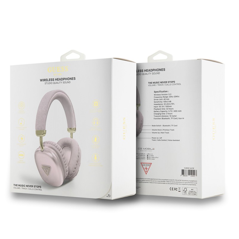 Bal-z Guess Orjinal Lisanslı PU Üçgen Logolu Kulak Üstü Bluetooth Kulaklık