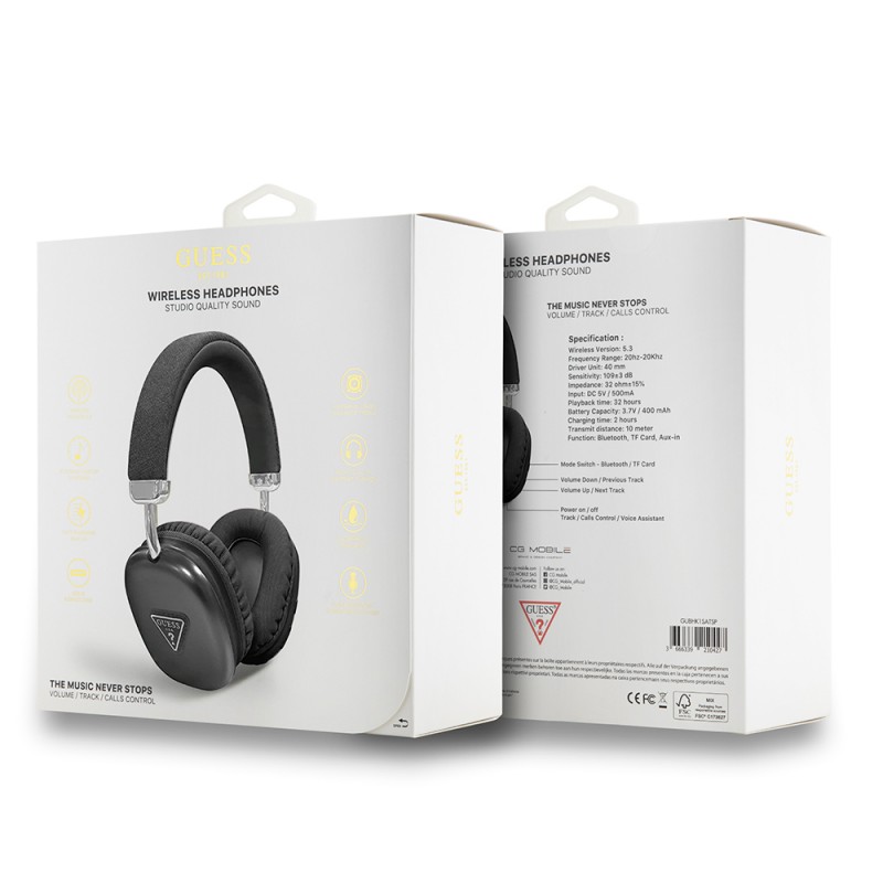 Bal-z Guess Orjinal Lisanslı PU Üçgen Logolu Kulak Üstü Bluetooth Kulaklık