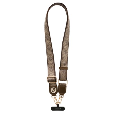 Bal-z Guess Orjinal Lisanslı Taşlı 4G Metal Logolu Çapraz Vücut Telefon Askı Kayışı 150cm