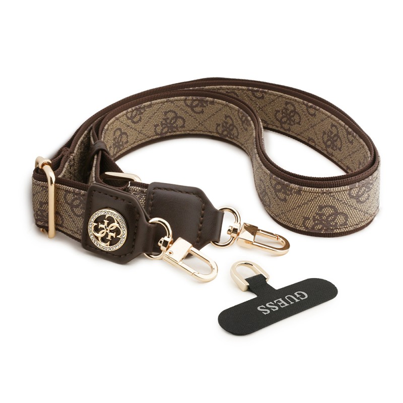 Bal-z Guess Orjinal Lisanslı Taşlı 4G Metal Logolu Çapraz Vücut Telefon Askı Kayışı 150cm