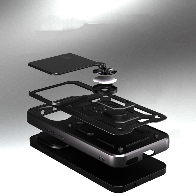 Bal-z Honor 400 Kılıf Magnetik Standlı Kamera Korumalı  Sürgülü Vega Kapak