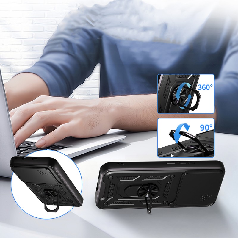 Bal-z Honor 400 Kılıf Magnetik Standlı Kamera Korumalı  Sürgülü Vega Kapak