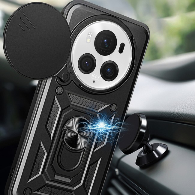 Honor Magic 6 Pro Kılıf Magnetik Standlı Kamera Korumalı Zore Sürgülü Vega Kapak Honor Magic 6 Pro Kılıf Magnetik Standlı Kamera Korumalı Zore Sürgülü Vega Kapak