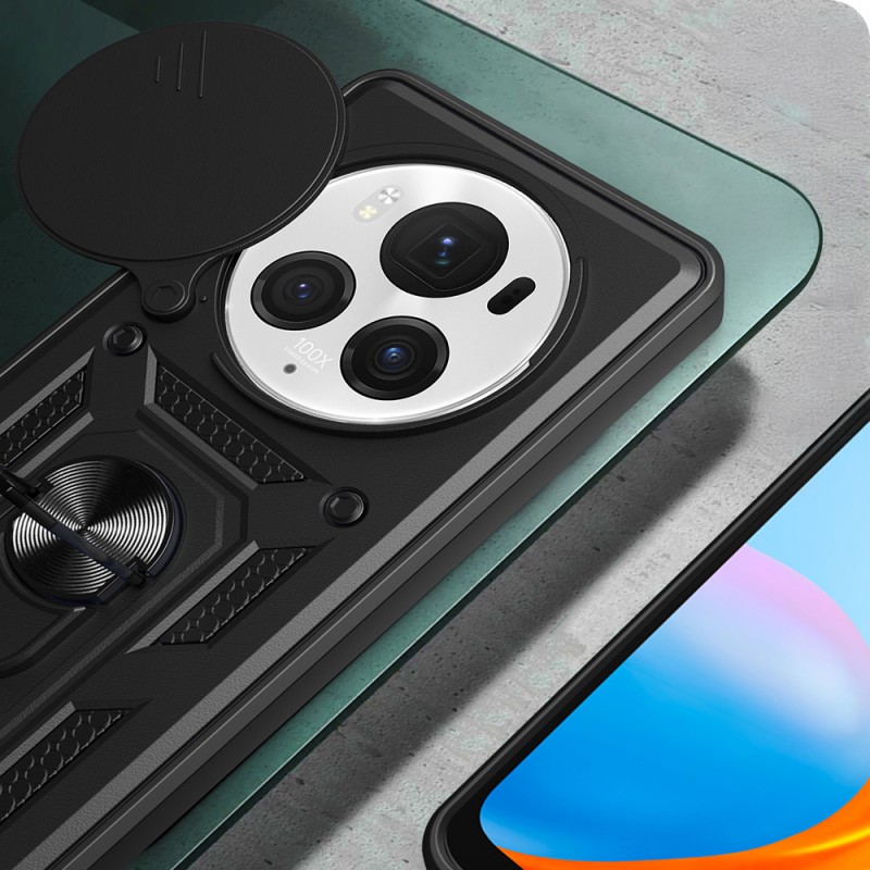 Bal-z Honor Magic 6 Pro Kılıf Magnetik Standlı Kamera Korumalı  Sürgülü Vega Kapak