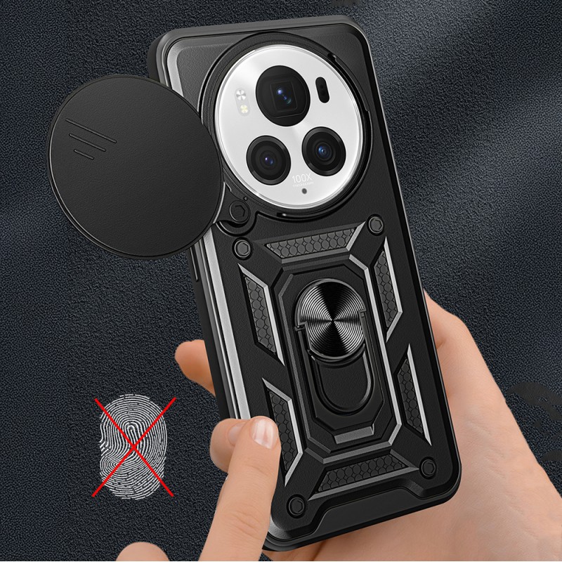 Bal-z Honor Magic 6 Pro Kılıf Magnetik Standlı Kamera Korumalı  Sürgülü Vega Kapak