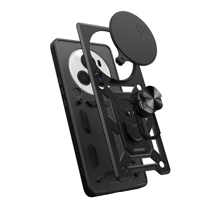 Bal-z Honor Magic 6 Pro Kılıf Magnetik Standlı Kamera Korumalı  Sürgülü Vega Kapak