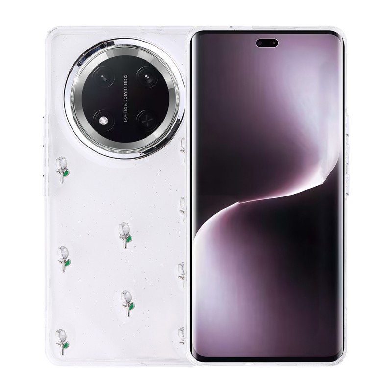 Bal-z Honor Magic 7 Lite Kılıf Airbag Tasarımlı Simli Şeffaf  Kutup Kapak