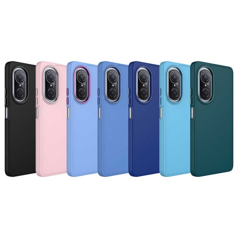 Bal-z Huawei Nova 9 SE Kılıf Metal Çerçeve ve Buton Tasarımlı Silikon  Luna Kapak