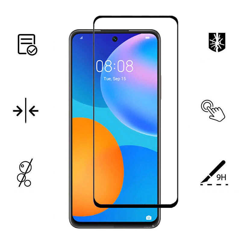 Bal-z Huawei P Smart 2021  Kenarları Kırılmaya Dayanıklı Cam Ekran Koruyucu