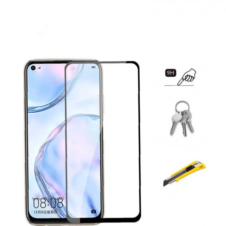 Huawei P40 Lite Zore Kenarları Kırılmaya Dayanıklı Cam Ekran Koruyucu