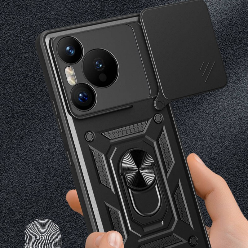 Bal-z Huawei Pura 70 5G Kılıf Magnetik Standlı Kamera Korumalı Zore Sürgülü Vega Kapak