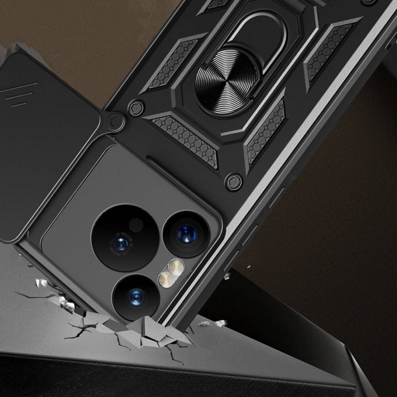 Bal-z Huawei Pura 70 5G Kılıf Magnetik Standlı Kamera Korumalı Zore Sürgülü Vega Kapak