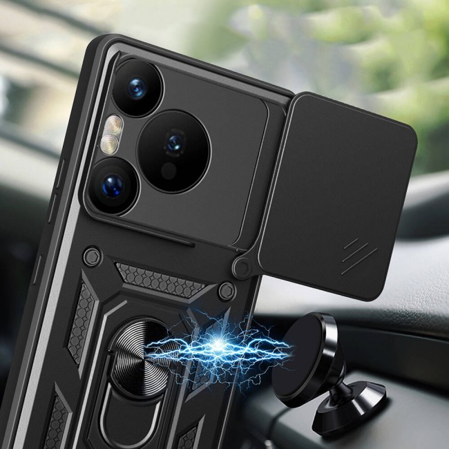 Huawei Pura 70 Pro 5G Kılıf Magnetik Standlı Kamera Korumalı Zore Sürgülü Vega Kapak Huawei Pura 70 Pro 5G Kılıf Magnetik Standlı Kamera Korumalı Zore Sürgülü Vega Kapak