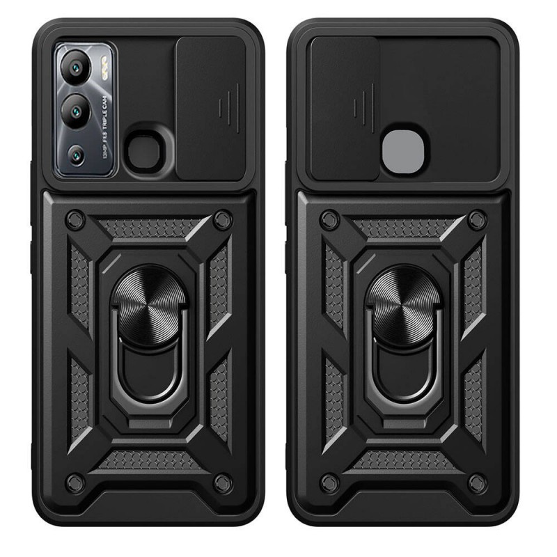 Bal-z İnfinix Hot 20i Kılıf Magnetik Standlı Kamera Korumalı  Sürgülü Vega Kapak