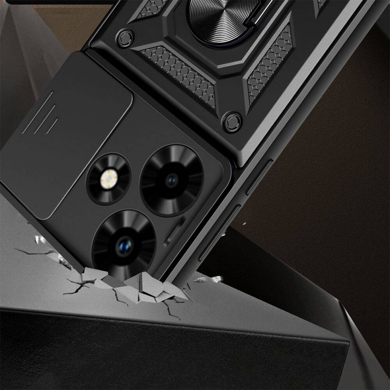 Bal-z İnfinix Hot 30 Kılıf Magnetik Standlı Kamera Korumalı  Sürgülü Vega Kapak