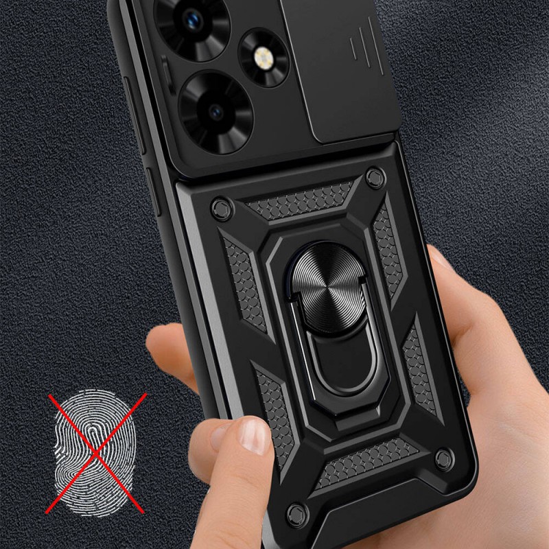 Bal-z İnfinix Hot 30 Kılıf Magnetik Standlı Kamera Korumalı  Sürgülü Vega Kapak