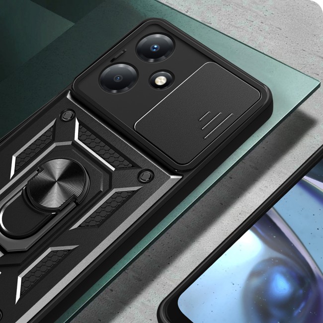 İnfinix Hot 30 Play Kılıf Magnetik Standlı Kamera Korumalı Zore Sürgülü Vega Kapak İnfinix Hot 30 Play Kılıf Magnetik Standlı Kamera Korumalı Zore Sürgülü Vega Kapak